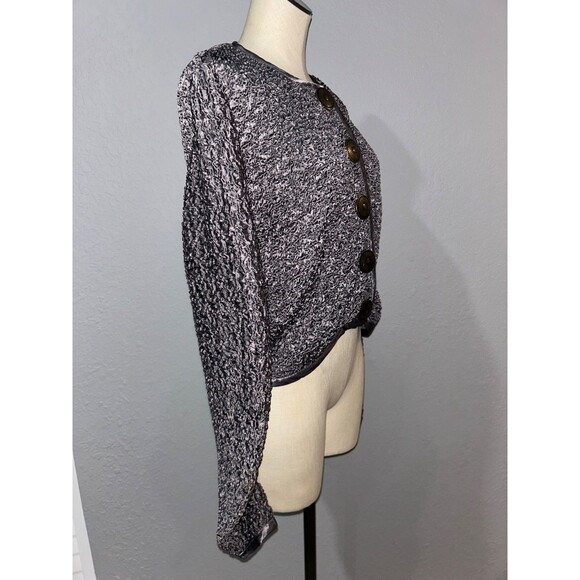 Double D Ranch Women’s Satin Crinkled Jacket size M Silver Western Cowgirl - Picture 6 of 9